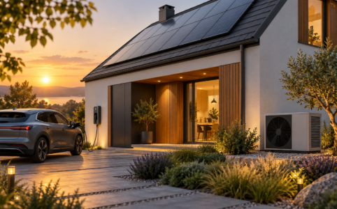 KNX 3.0.4: közös nyelv az otthoni energiafolyamatokhoz – MI-vel készített illusztráció.