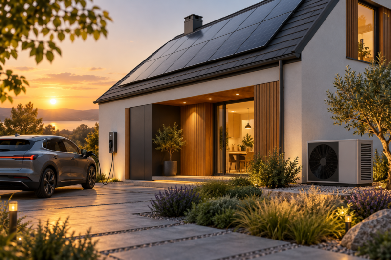 KNX 3.0.4: közös nyelv az otthoni energiafolyamatokhoz – MI-vel készített illusztráció.