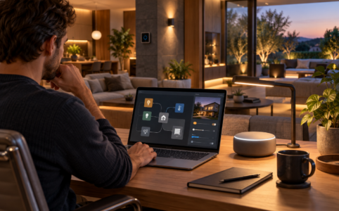 Könnyebben szerkeszthető automatizmusok a Home Assistantban – MI-vel készített illusztráció.