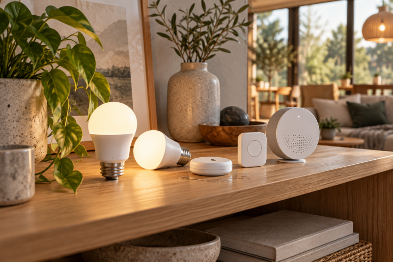 Huszonegy új Matter-kompatibilis eszközt mutatott be az IKEA – MI-vel készített illusztráció.